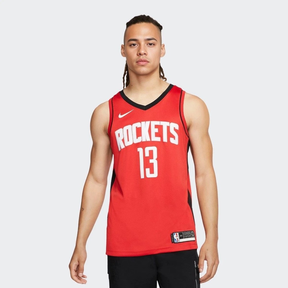 Nike NBA Houston Rockets James Harden 13 Dri-FIT Swingman Jersey Red Large 48 - Picture 10 of 11